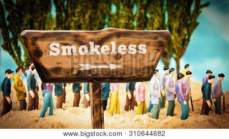 Street Sign The Direction Way To Smokeless