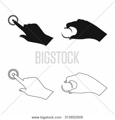 Vector Design Of Touchscreen And Hand Icon. Set Of Touchscreen And Touch Vector Icon For Stock.