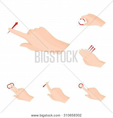 Vector Design Of Touchscreen And Hand Symbol. Collection Of Touchscreen And Touch Stock Symbol For W