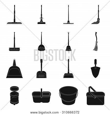 Isolated Object Of Service And Washing Logo. Collection Of Service And Housework Stock Symbol For We