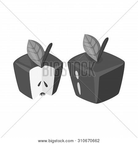 Vector Design Of Apple And Gmo Sign. Collection Of Apple And Fresh Stock Vector Illustration.