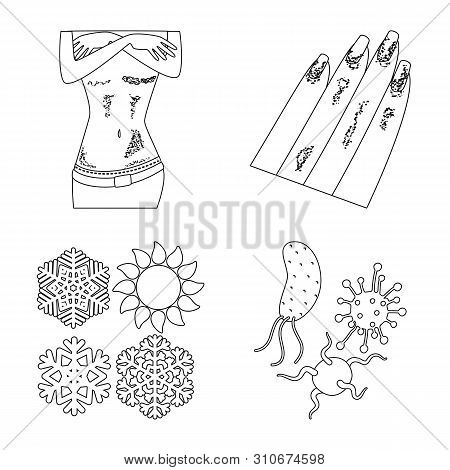 Isolated Object Of Disease And Healthcare Icon. Set Of Disease And Pain Vector Icon For Stock.