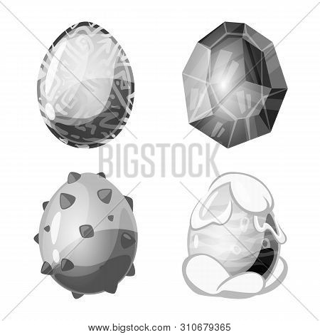 Vector Design Of Monster And Fantasy Symbol. Set Of Monster And Big Stock Vector Illustration.