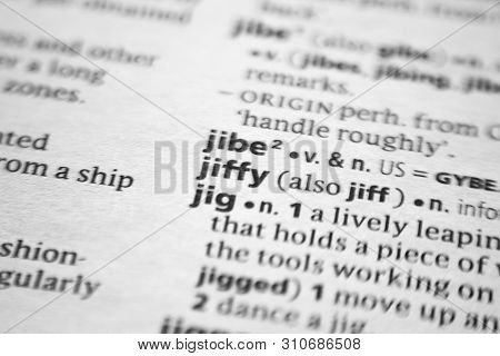 Word Or Phrase Jiffy In A Dictionary