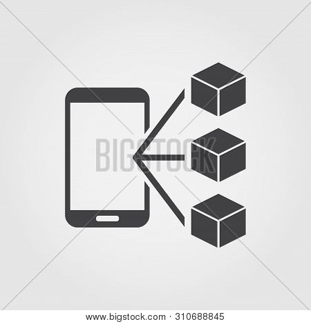 Blockchain App Flat Icon. Monochrome Creative Design From Blockchain Icons Collection. Sipmle Sign I