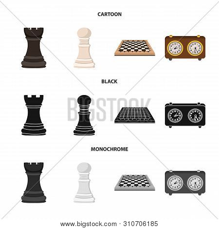 Isolated Object Of Checkmate And Thin Logo. Collection Of Checkmate And Target Stock Symbol For Web.
