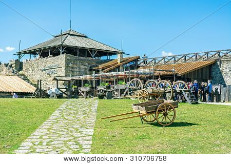 Rakvere, Estonia, June 28: Tourists Get Acquainted With The Sights Of The Ancient Castle In The City