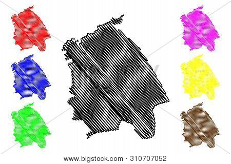 Pavlodar Region (republic Of Kazakhstan, Regions Of Kazakhstan) Map Vector Illustration, Scribble Sk