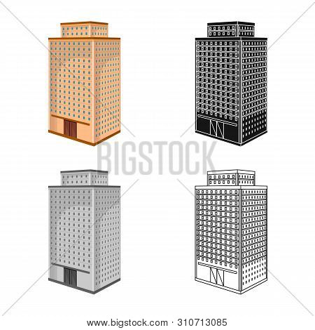 Vector Illustration Of Office And House Logo. Set Of Office And Skyscraper Stock Vector Illustration