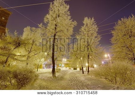 Night City In Winter.