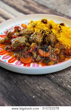 Moroccan beef kefta meatballs meatball and semolina