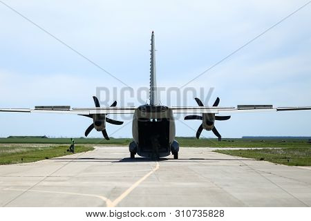 Boboc, Romania - May 22, 2019: Alenia C-27j Spartan Military Cargo Plane From The Bulgarian Air Forc