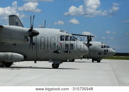 Otopeni, Romania - May 22, 2019: Alenia C-27j Spartan Military Cargo Plane From The Lithuanian Air F