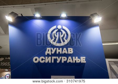 Belgrade, Serbia - February 24, 2019:  Logo Of Dunav Osiguranje On Their Belgrade Headquarters. Duna