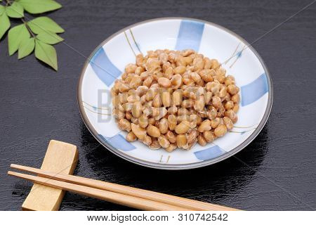 Japanes Food, Fermented Soy Bean Natto In Dish