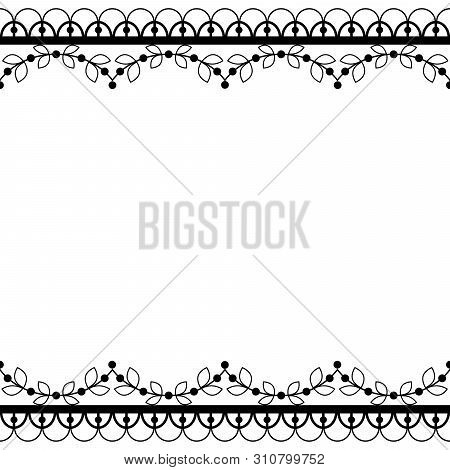 Retro Lace Pattern Vector Greeting Card, Wedding Or Birthday Party Invitation, Black And White Ornam