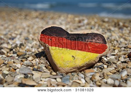 german flag on a stone heart, I love Germany
