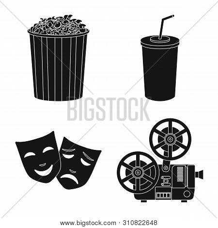 Isolated Object Of Session And Viewing Logo. Set Of Session And Theater Vector Icon For Stock.