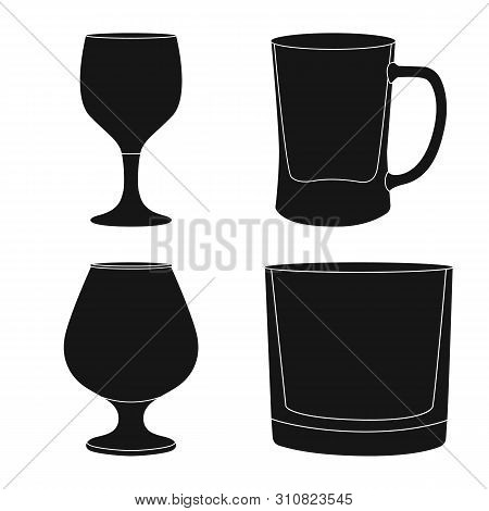 Vector Design Of Texture And Volume Logo. Set Of Texture And Container Stock Vector Illustration.