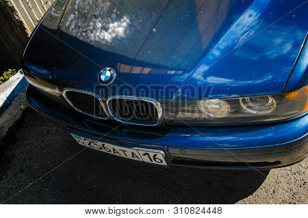 Kazakhstan, Ust-kamenogorsk, June 17, 2019: Bmw E39 5-series. Selective Focus. Blue Car