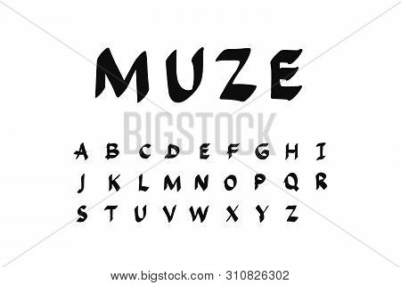 Muze Hand Drawn Vector Illustration Font Alphabet