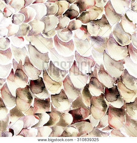 Monochrome Snake Seamless Pattern. Watercolor Hand Drawn Python Print.  Cobra Skin Exotic Texture. G