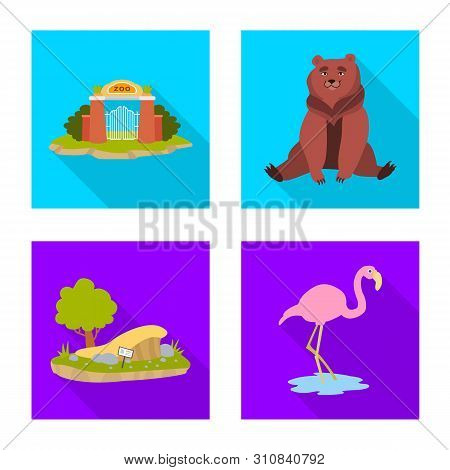 Vector Design Of Safari And Animal Icon. Collection Of Safari And Fun Stock Vector Illustration.