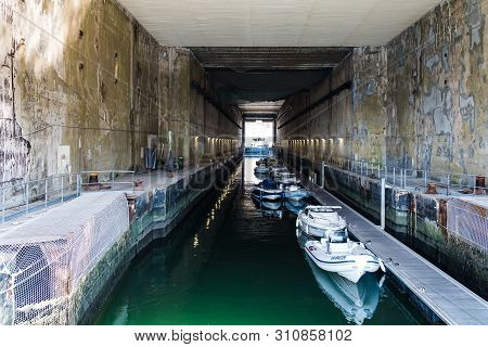 Lorient, France - August 3, 2018: Keroman Submarine Base. It Was A German U-boat Base Located In Lor