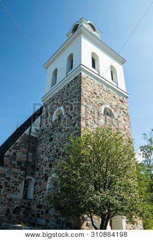 Rauma, Finland - 27 June, 2019: Church In Old Rauma, One Of Unesco World Heritage Sites, Is The Larg