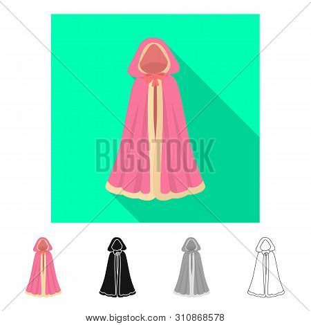 Vector Design Of Cape And Princess Icon. Set Of Cape And Queen Stock Vector Illustration.