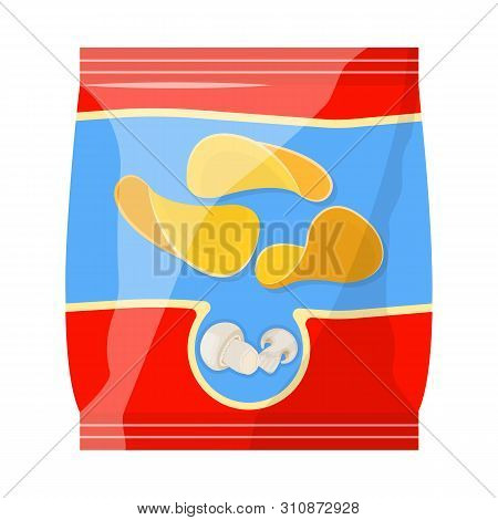 Vector Illustration Of Mushroom And Chips Icon. Collection Of Mushroom And Chips Stock Symbol For We