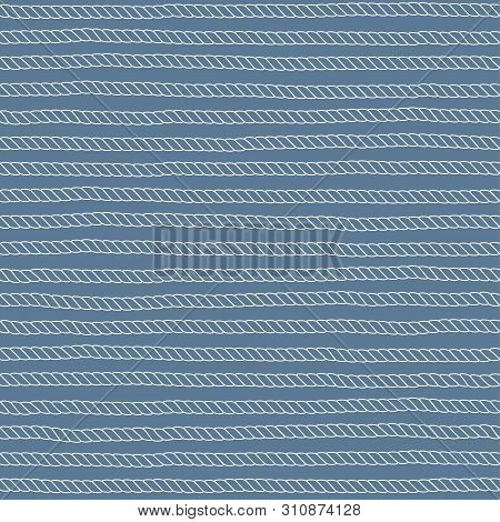 Seamless Nautical Vector Pattern. Rope Background In Vintage Style.