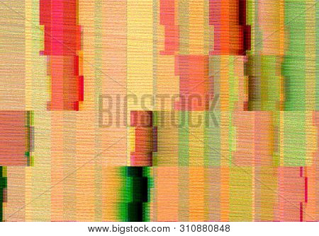 Abstract Background With Glitch Scanlines Tv Screen Style