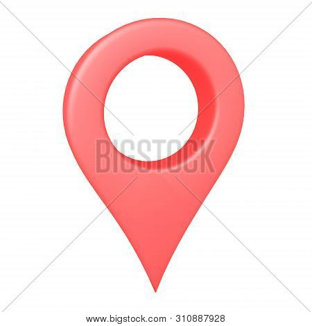 3D Rendering Of Red Location Pin