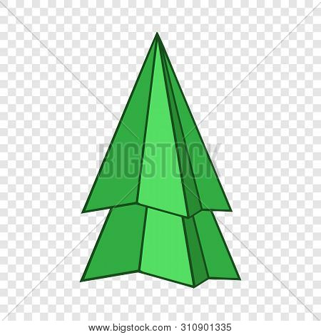 Origami Fir Tree Icon. Cartoon Illustration Of Origami Fir Tree Vector Icon For Web Design
