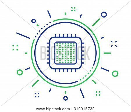 Cpu Processor Line Icon. Computer Component Sign. Quality Design Elements. Technology Cpu Processor 