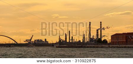 Venice, Italy - April 29: Natural Environment And Pollution In Venice Lagoon. Navigation Problems An