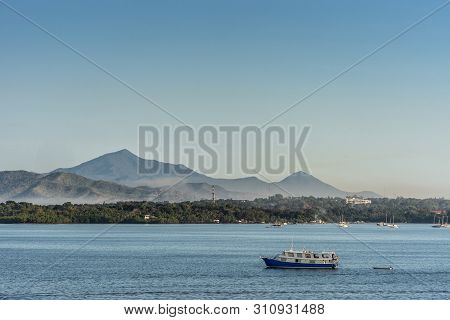 Puerto Princesa, Palawan, Philippines - March 3, 2019: The Bay In Front Of The City Shows Blue Water