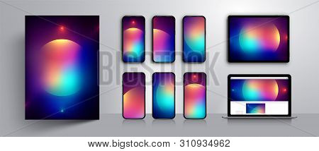 Abstract Modern Vector Background Design.set Of Wallpaper Templates For  Smartphone Screen.concept D