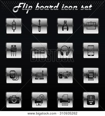Electronics Repair Vector Flip Mechanical Icons For User Interface Design