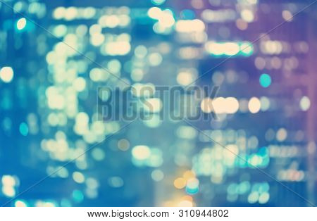 Blurred Abstract Bokeh Background Of San Francisco City Lights At Night