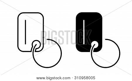 Flat Linear Design. Price Tag, Badge Or Keychain Icon For Applications, Web Sites And Public Use. Ve