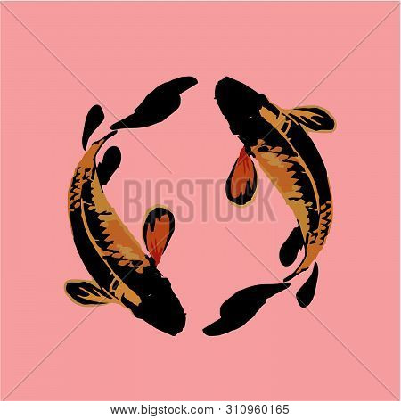 Legendary Japan Koi Fish Logo, Luck, Prosperity, And Good Fortune