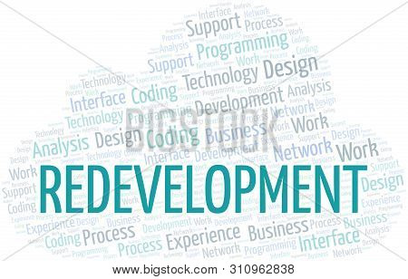 Redevelopment Word Cloud. Wordcloud Made With Text Only.