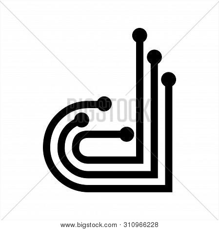 Simple D, Ddd, Djd, Dd Initials Geometric Network Line And Digital Data Logo