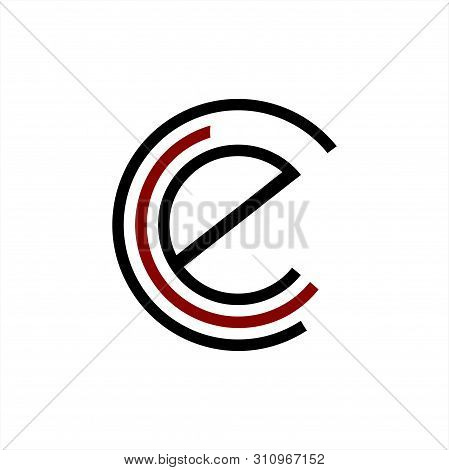 Simple E, Cce, Cec Initials Geometric Network Line And Digital Data Logo