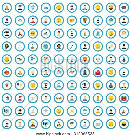 100 Feeling Icons Set In Flat Style For Any Design Illustration