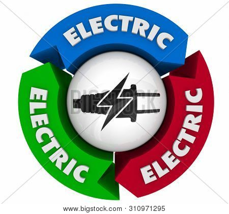 Electricity Power Energy Plug Symbol Icon Process System Grid 3d Illustration