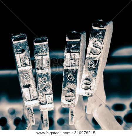 the word lied wit old typwriter typeset