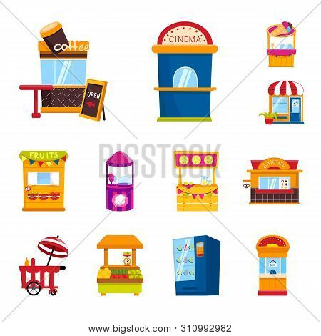 Vector Illustration Of And Booth Sign. Set Of And Vending Vector Icon For Stock.